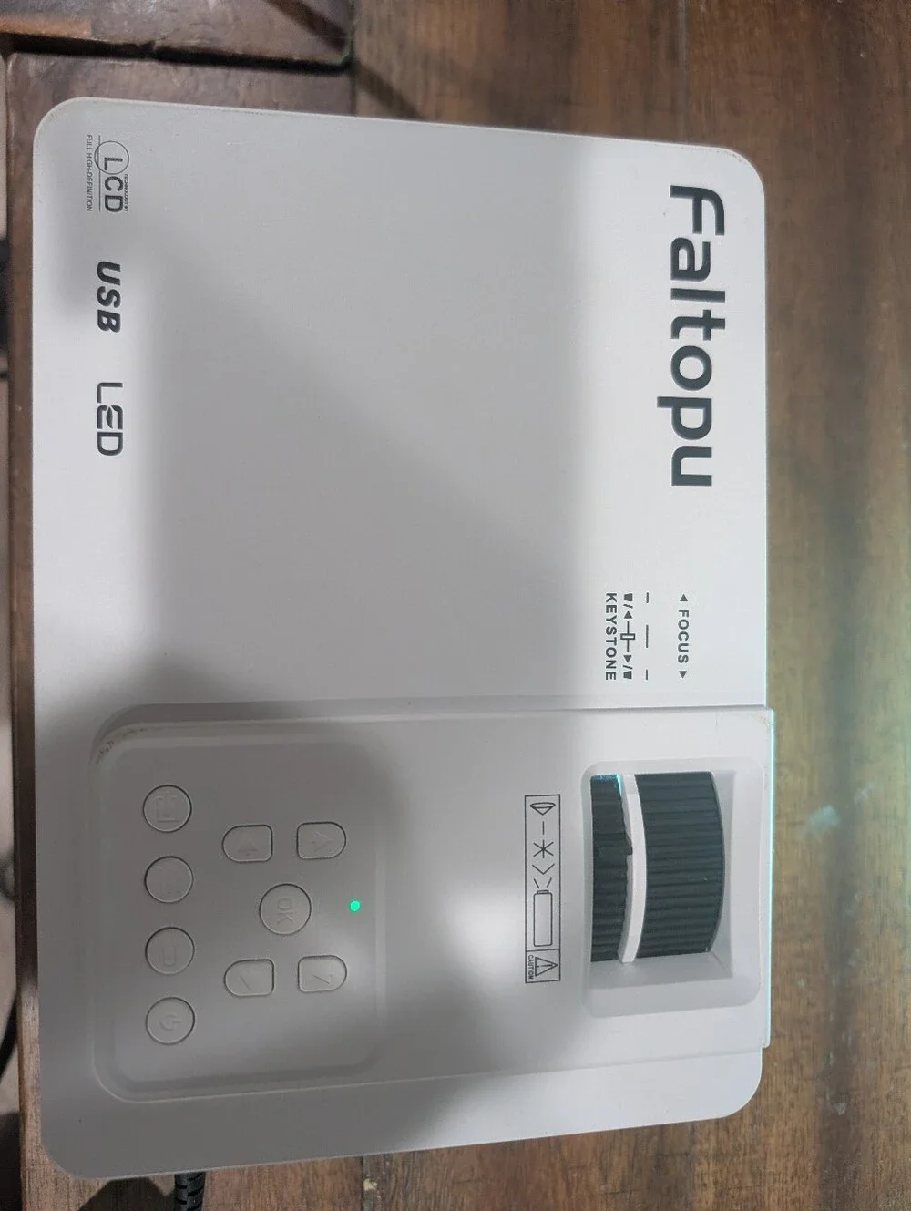 White Portable LED Projector - Compact USB Home Theater